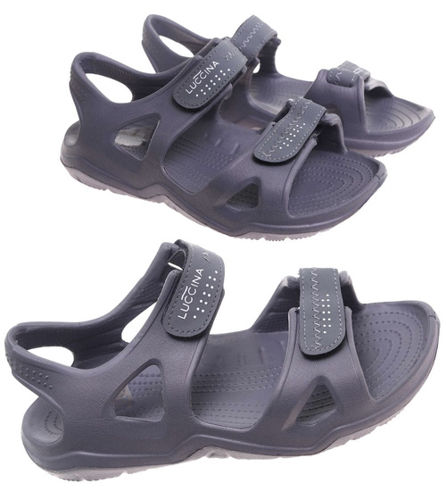 Wodoodporne sandały męskie na plażę Szare /C3-1 17823 T039/