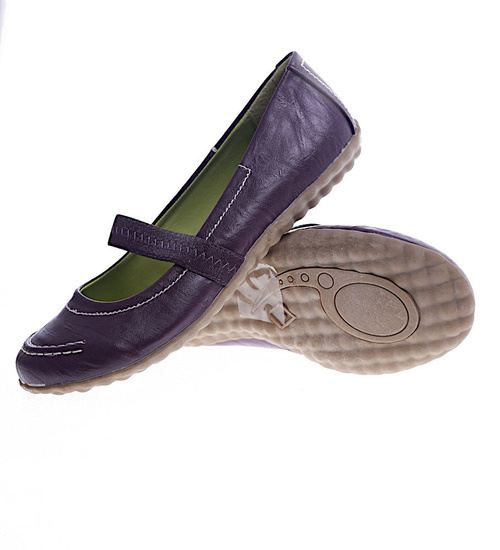 Purpurowe damskie półbuty z paseczkiem /F4-3 13466 T086/