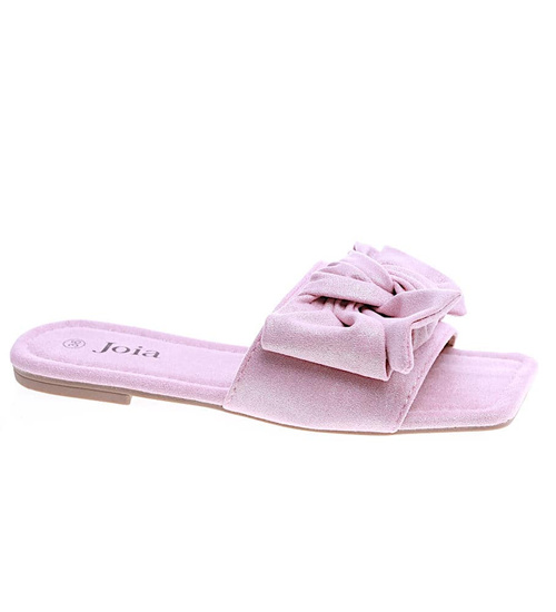 Płaskie różowe klapki damskie /F3-2 13707 T194/