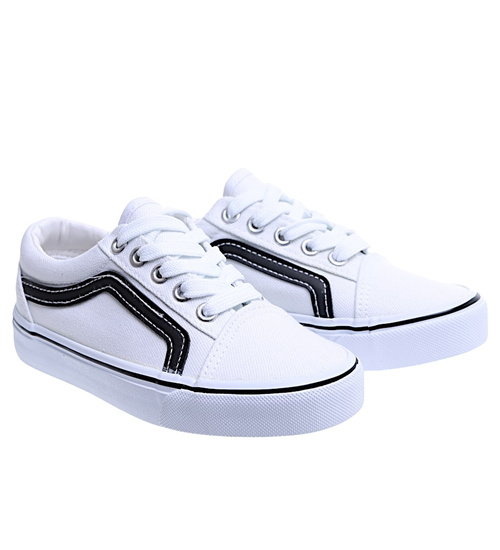 Białe dziecięce tenisówki sznurowane /B8-2 15569 T288/