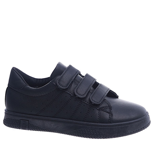 Klasyczne czarne trampki damskie na rzep /A5-2 14116 S268/