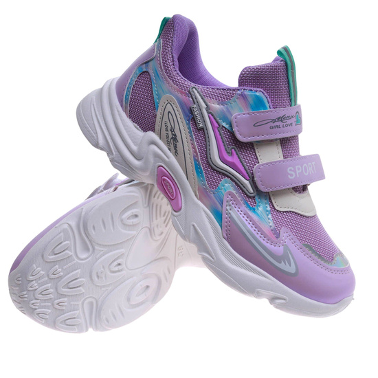 Fioletowe dziewczęce buty sportowe /D2-2 17426 T203/