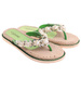 Zielone plażowe damskie klapki japonki z muszelkami /F6-2 17876 T088/