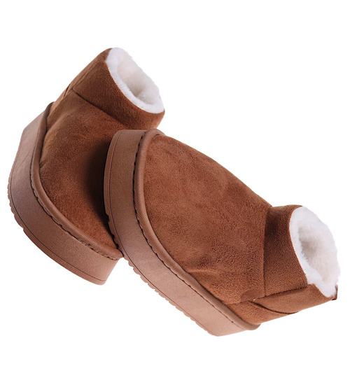 Kozaki śniegowce krótkie karmelowe ocieplane /B4-1 18351 T266/