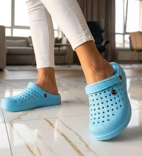 Niebieskie klapki damskie na plażę /H2 18646 S185/