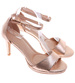 Szampańskie sandały damskie na szpilce /D8-3 16423 G281/