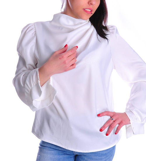 Biała bluzka damska z perełkami /H UB319 T577/