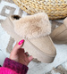 Zimowe grubo ocieplane kapcie na platformie Khaki / A9-3 15288 S535/