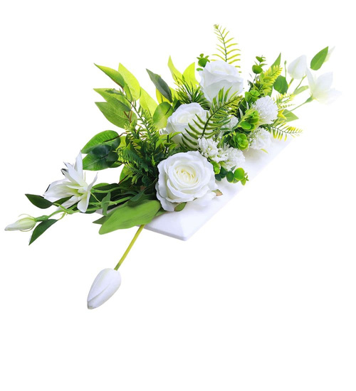 Kompozycja kwiatowa- białe róże w donicy 70 cm /Komp105  P226/