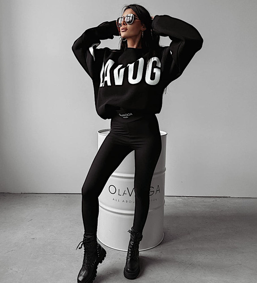 Klasyczna czarna bluza Olvoga /H UB724 L183/