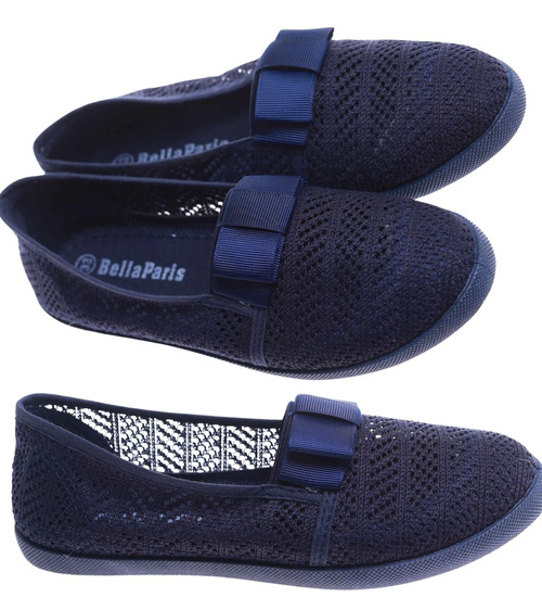 Ażurowe dziewczęce tenisówki Granatowe /E7-2 13656 T8/