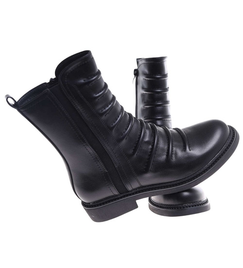 Czarne wysokie botki damskie /L3-1 H2 18573 G284/