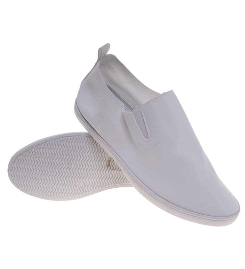 Wsuwane białe tenisówki slip on /G2-2 18675 T242/