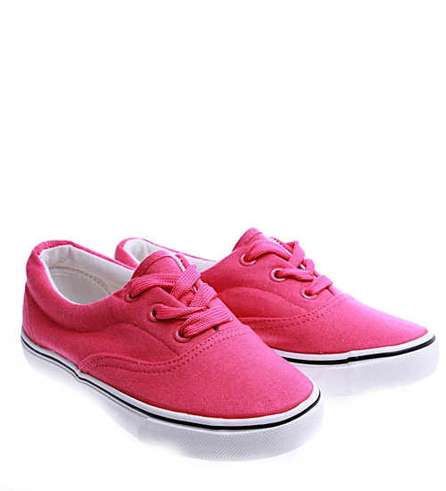 Różowe dziecięce trampki w kwiaty /D8-2 14561 T192/