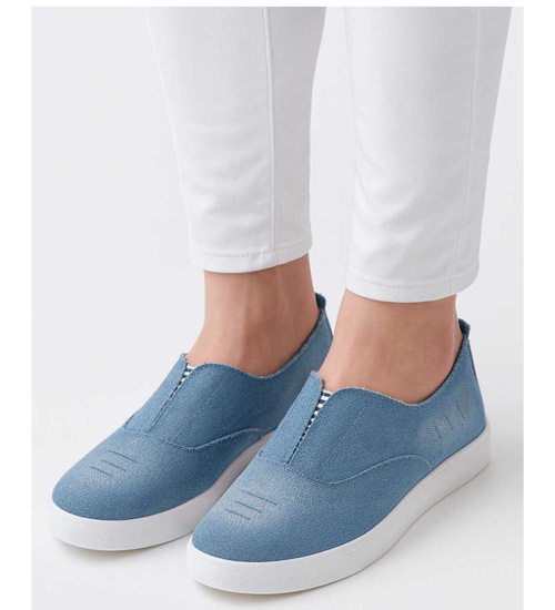 Wsuwane niebieskie tenisowki slip on /F4-3 13465 S079/