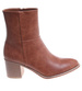 Karmelowe botki damskie na obcasie /i4-3 h2 18378 W381/