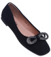 Wiosenne balerinki z błyszczącą kokardką Czarne /G11-2 13709 T213/