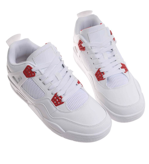 Białe wysokie buty sportowe męskie /F10-2 17962 W308/