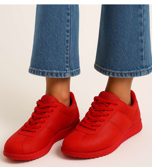 Czerwone damskie buty sportowe /D8-3 +H2 17478 T102/