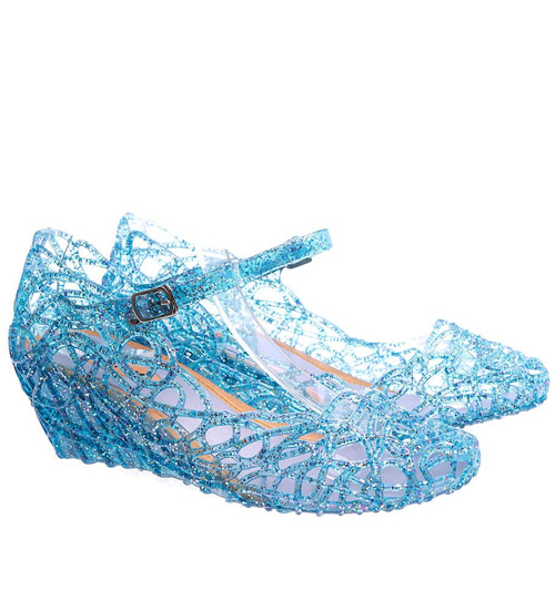 Wodoodporne sandały na koturnie Niebieskie /H2 14568 T890/