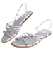 Sandały damskie Srebrne płaskie wsuwane /D2-2 17782 G084/