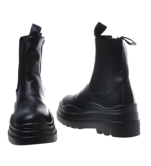 Botki damskie buty na jesień Czarne /G8-2 9620 S987/