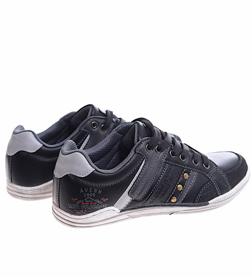 Sznurowane chłopięce trampki czarne /A10-3 16760 T177/