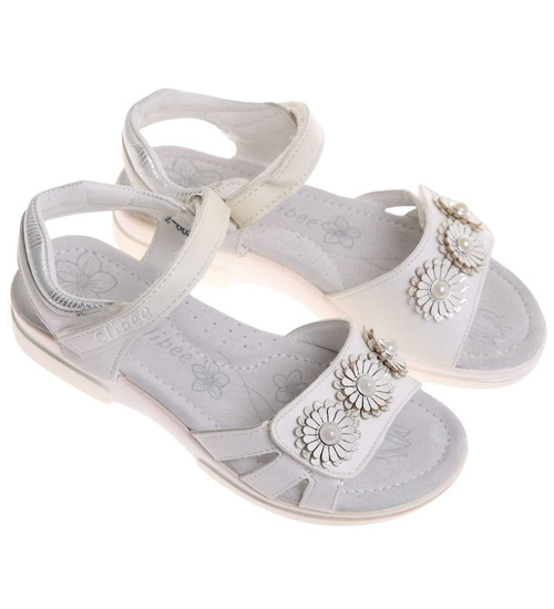 Białe dziewczęce sandały /F7-1 17896 T290/