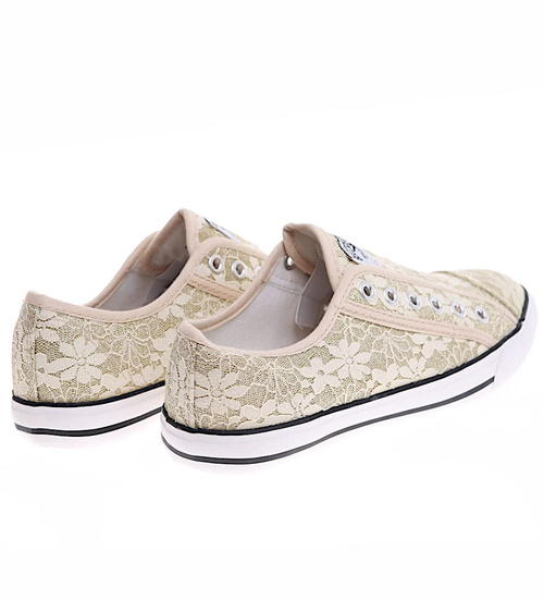 Wsuwane złote trampki damskie /E3-1 16495 G8-6/