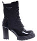 Czarne botki na obcasie /B1-1 +H2 18329 W305/