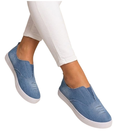 Wsuwane niebieskie tenisowki slip on /F4-3 13465 S079/