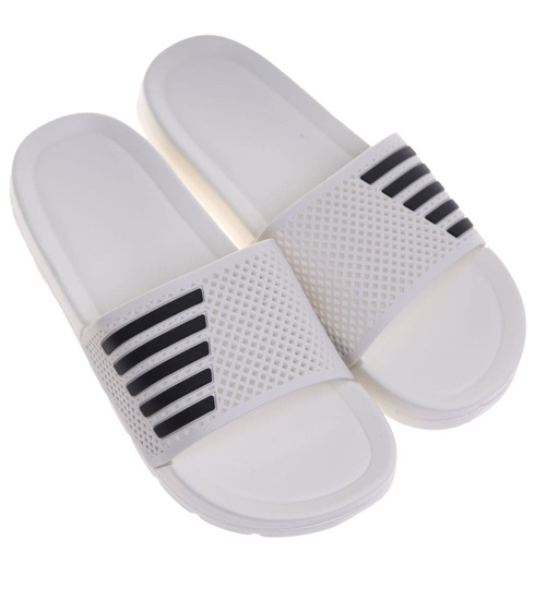 Klapki damskie na basen wodoodporne białe ażurowe /D8-1 18639 T187/