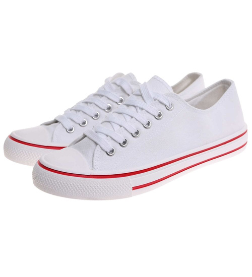 Klasyczne białe trampki sznurowane /G1-3 17978 T154/