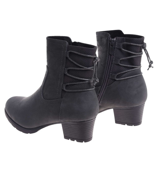 Zimowe szare botki na niskim obcasie /F5-3 18506 T386/