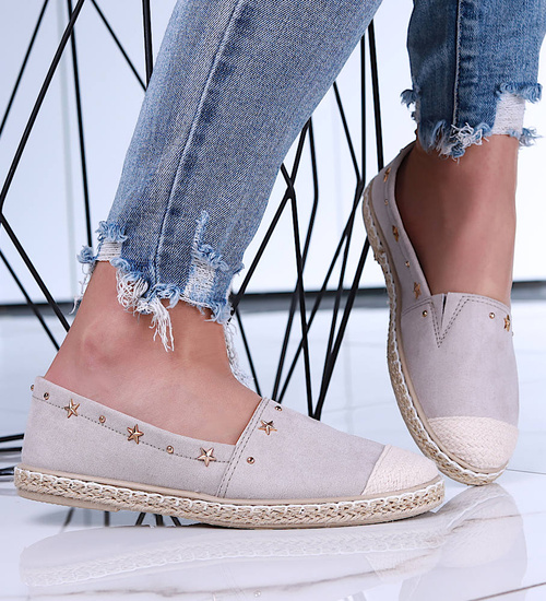 Szare balerinki espadryle /C7-2 15636 T196/