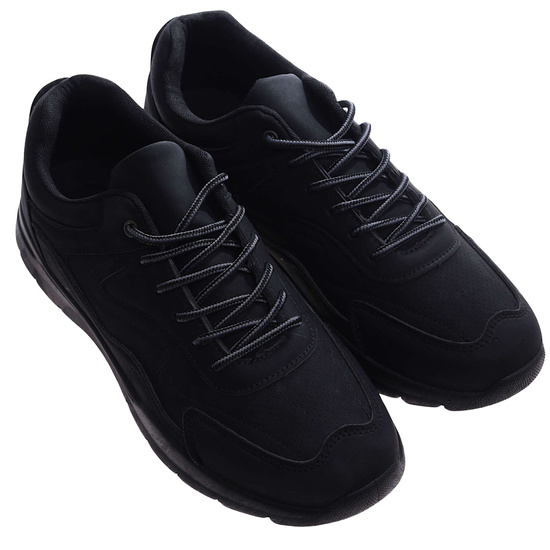 Czarne sznurowane męskie buty sportowe /A9-3 17359 T385/