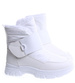 Białe śniegowce damskie na platformie z futerkiem /D7-1 15432 T436/