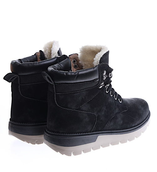 Ocieplane czarne trapery damskie /G4-3 15029 T338/