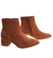 Karmelowe zamszowe botki na niskim obcasie /A7-1 18320  W3/