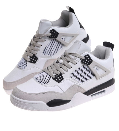 Beżowe wysokie buty sportowe męskie /E8-2 17961 W308/