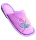 Pluszowe fioletowe kapcie damskie z haftem /E4-1 15947 S4-5/
