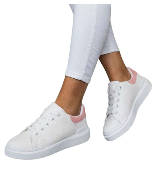 Sznurowane białe trampki dziewczęce /C7-2 16806 T184/