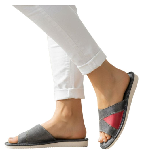 Szare klapki domowe /A4-1 10928 S195/