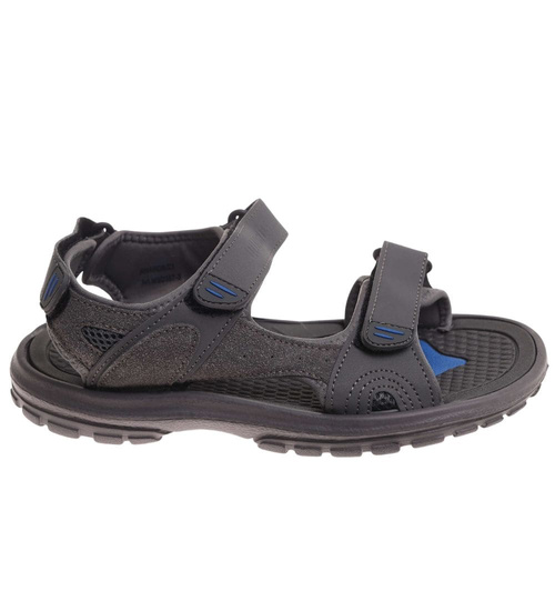 Szare lekkie sandały męskie na rzepy /A1-1 17909 T289/