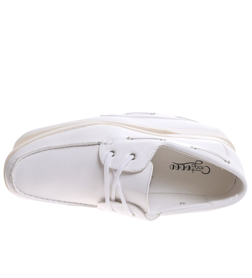 Wsuwane białe męskie mokasyny /G6--1 16762 T099/