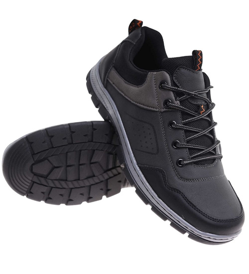 Buty trekkingowe Szare wiązane /A1-3 18016 T484/