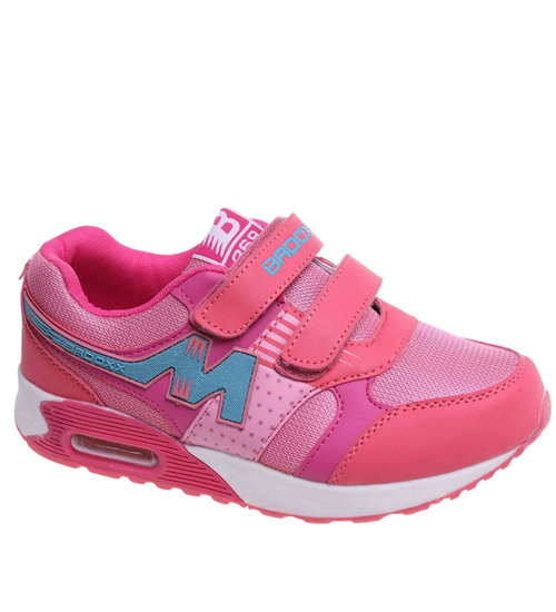 Sportowe buty dziewczęce na rzepy Różowe /G12-2 18130 T292/