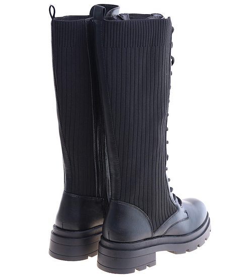 Czarne wysokie trapery glany /C5-2 14960 T6/