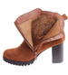 Botki damskie na obcasie Karmelowe /G3-3 18265 W327/