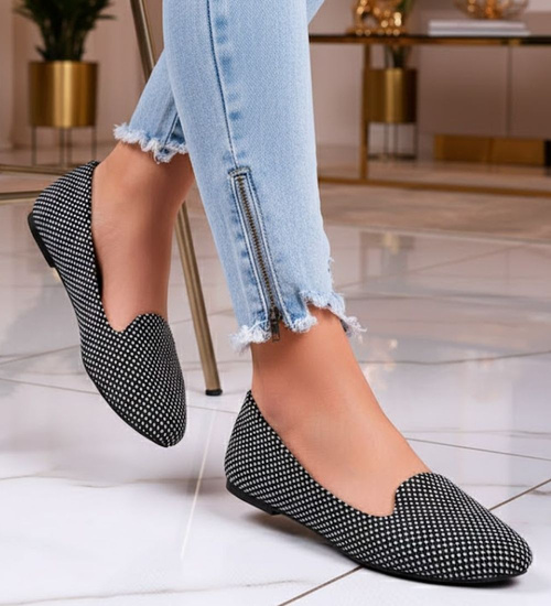 Czarne klasyczne damskie balerinki /A4-2 13135 S296/